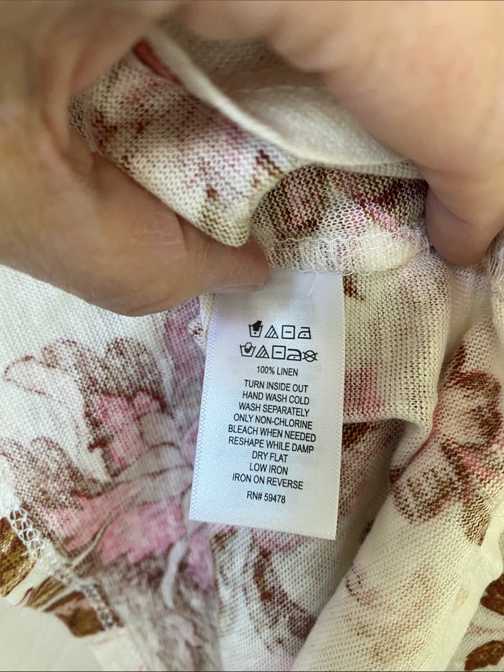 Rachel Zoe Cream Floral Short Sleeve Tunic with Pink & Brown Print - Picture 4 of 5